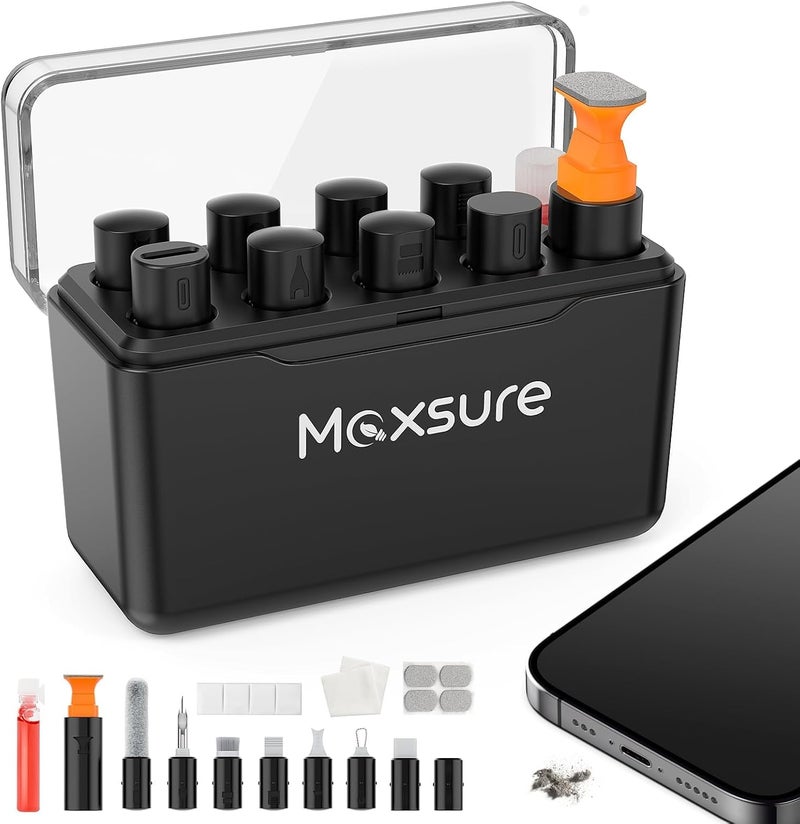 MAXSURE Phone Cleaning Kit for iPhone Cleaner,12 in 1 Port Cleaner Repair & Restore Tool for AirPod iPhone 17 16 15 Pro Max iPad Samsung etc,Phone Cleaning kit for Lightning and USB C Charging Port, Cables - Image 1