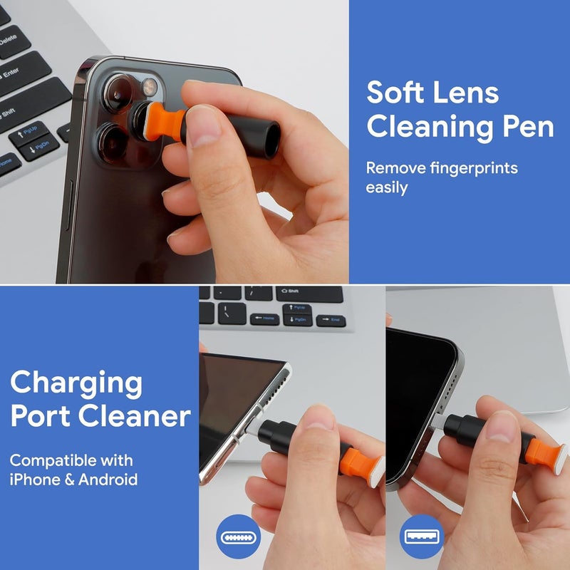 MAXSURE Phone Cleaning Kit for iPhone Cleaner,12 in 1 Port Cleaner Repair & Restore Tool for AirPod iPhone 17 16 15 Pro Max iPad Samsung etc,Phone Cleaning kit for Lightning and USB C Charging Port, Cables - Image 4