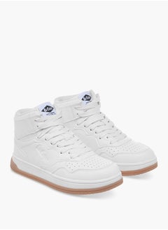 Lee Cooper Women's Logo Detail High Top Sneakers with Lace-Up Closure  - Image 1