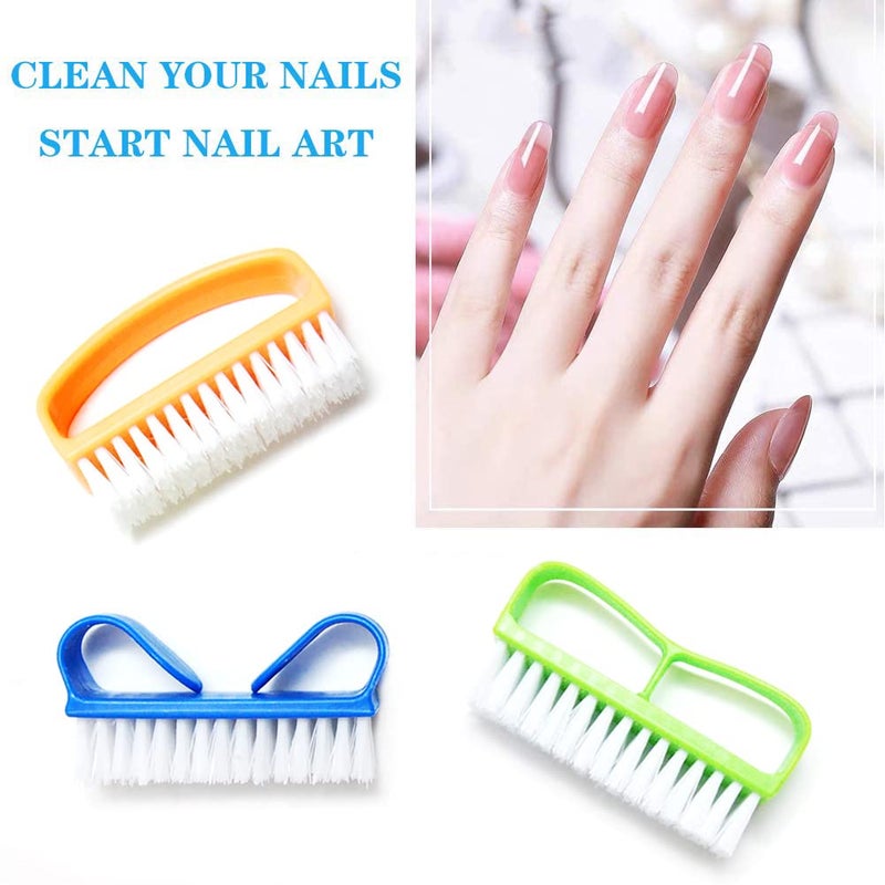 Luxxii (6 Pack) Fine Handle Grip Nail Brush - Fingernail Scrub Cleaning Brushes Nail Hand Scrubbing Cleaning Brush. Color may vary. - Image 2
