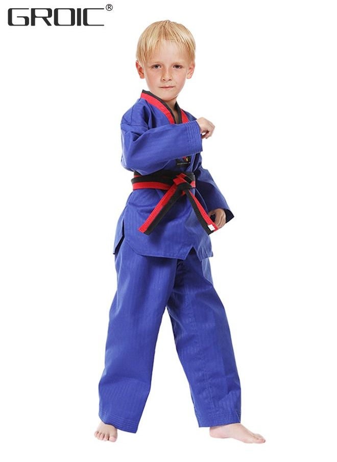 GROIC بدلة التايكوندو، زي BJJ Gi Jiu Jitsu Gi البرازيلي للأطفال الصغار، زي متين وسترة، أجزاء ملابس التدريب الرياضي  - Image 1