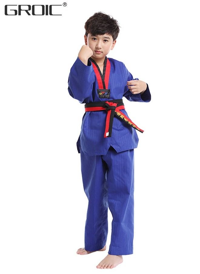 GROIC بدلة التايكوندو، زي BJJ Gi Jiu Jitsu Gi البرازيلي للأطفال الصغار، زي متين وسترة، أجزاء ملابس التدريب الرياضي  - Image 3