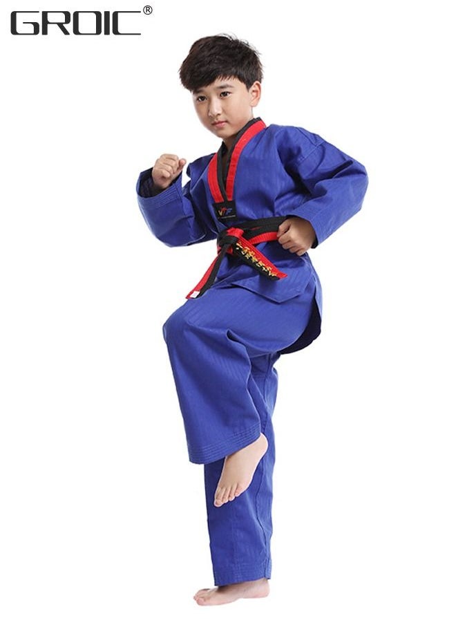 GROIC بدلة التايكوندو، زي BJJ Gi Jiu Jitsu Gi البرازيلي للأطفال الصغار، زي متين وسترة، أجزاء ملابس التدريب الرياضي  - Image 4