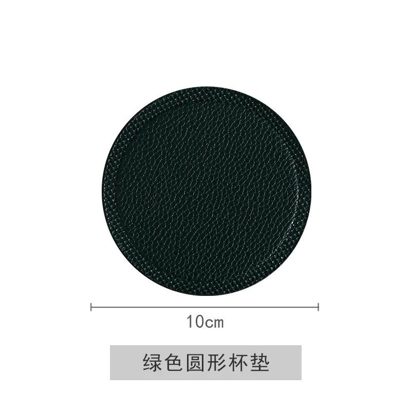 Y&D Personalized Nordic Wind Insulated Round Coasters – PU Leather Coffee & Tea Coasters, Creative Non-Slip Heat-Resistant Set for Home and Office - Image 5