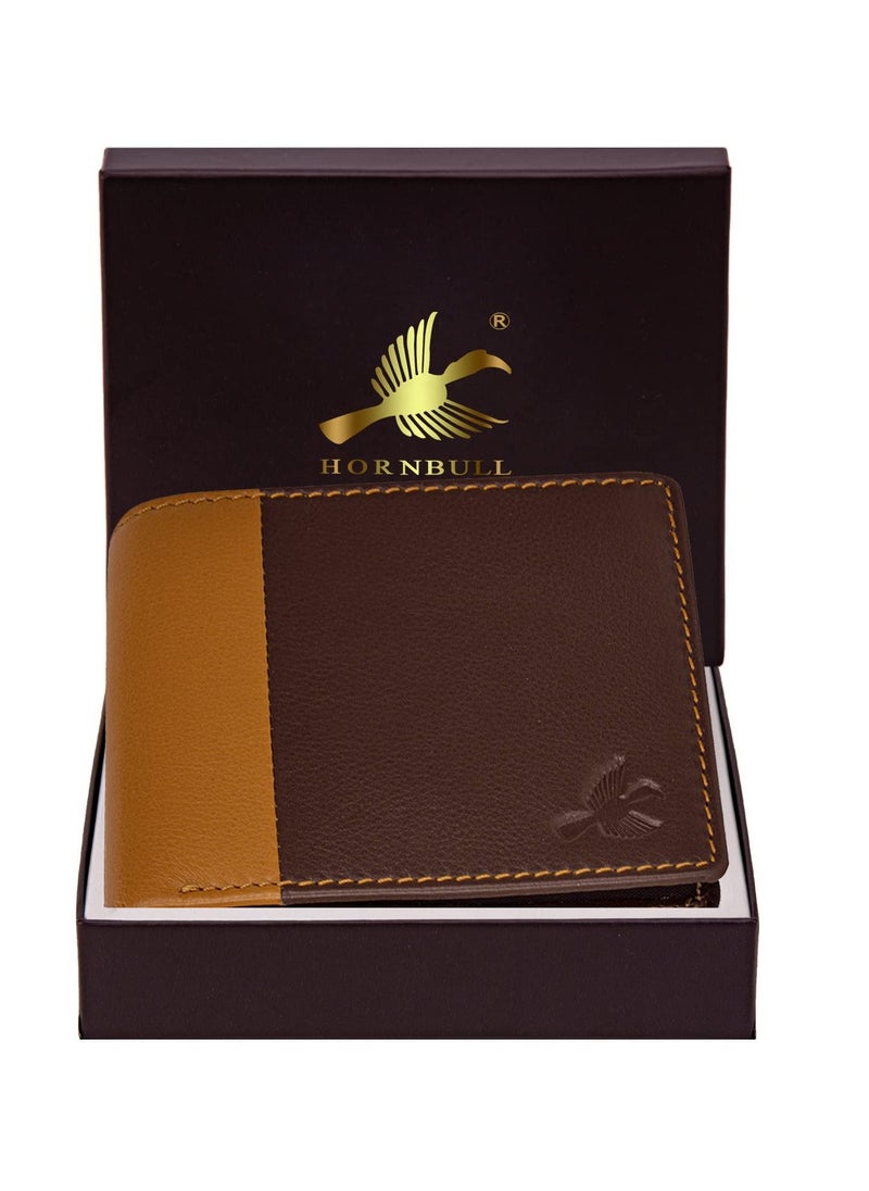 HORNBULL - Joseph RFID Blocking Leather Wallet for Men, Brown, Two-Fold Wallet - Image 1
