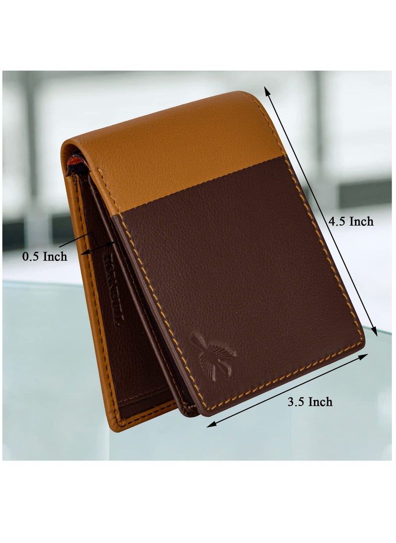HORNBULL Joseph RFID Blocking Leather Wallet for Men, Brown, Two-Fold Wallet  - Image 5