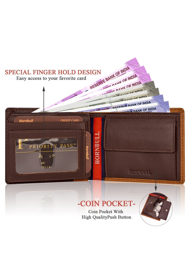 HORNBULL Joseph RFID Blocking Leather Wallet for Men, Brown, Two-Fold Wallet  - Image 2