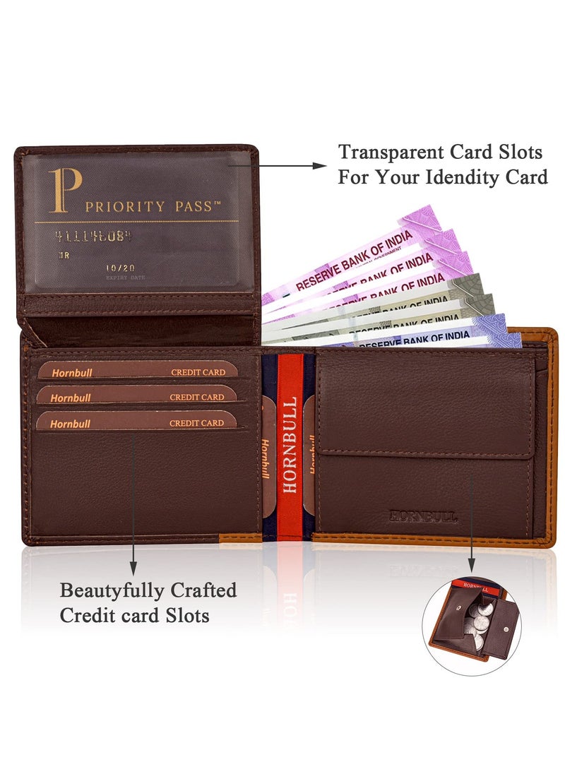 HORNBULL Joseph RFID Blocking Leather Wallet for Men, Brown, Two-Fold Wallet  - Image 3