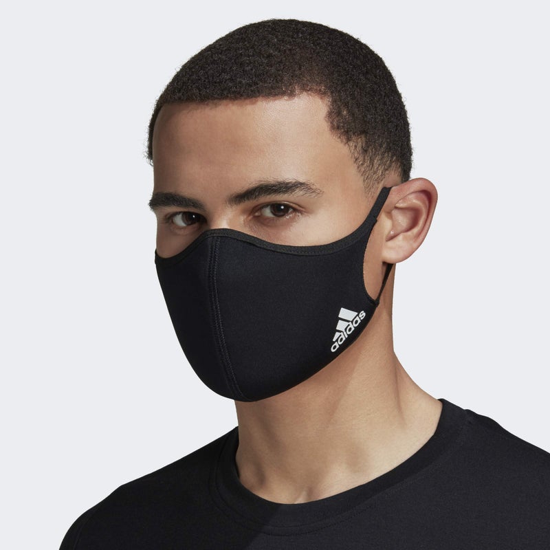 adidas unisexadult Face Covers 3Pack Black MediumLarge