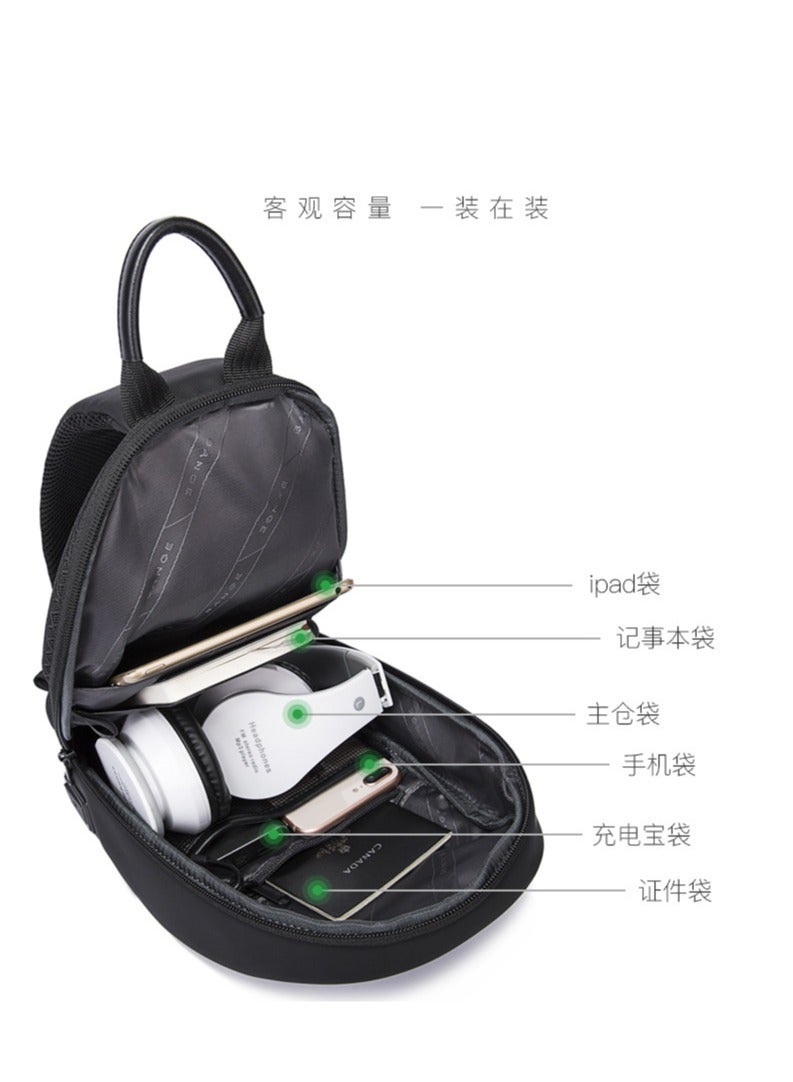 BANGE Bange Men Epithelium Coating Waterproof Crossbody Chest Bag with USB Port, Size: 34 x 19 x 6cm(Grey) - Image 2