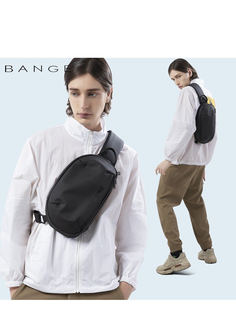 BANGE Bange Men Epithelium Coating Waterproof Crossbody Chest Bag with USB Port, Size: 34 x 19 x 6cm(Grey) - Image 3