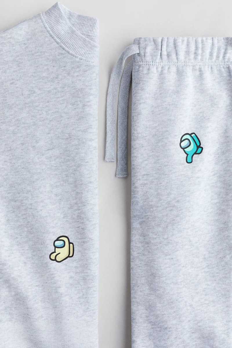 H&M 2-piece printed sweatshirt set