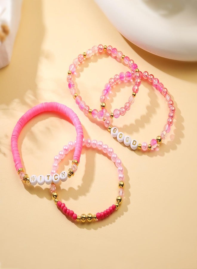 Flvkev Elphaba Galinda Friendship Matching Bracelets Witch Matching Bracelets BFF Couples Accessories Christmas Gifts (pink) - Image 3