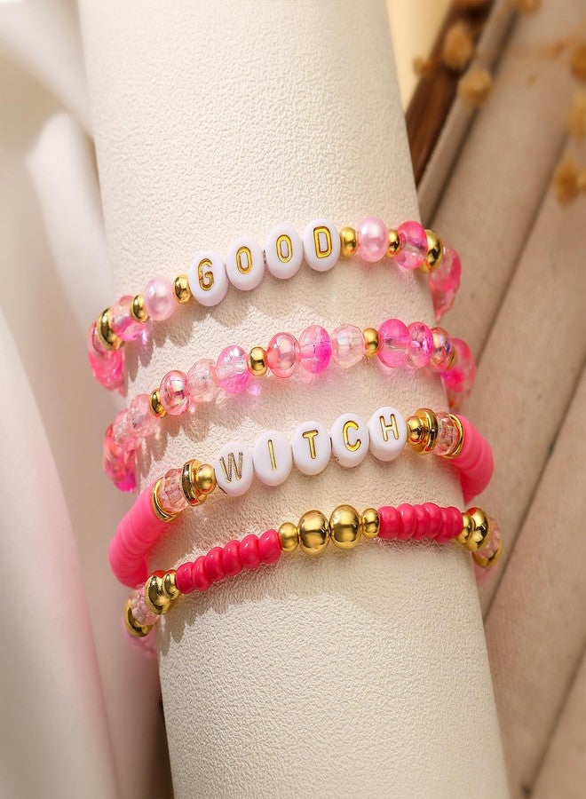 Flvkev Elphaba Galinda Friendship Matching Bracelets Witch Matching Bracelets BFF Couples Accessories Christmas Gifts (pink) - Image 5