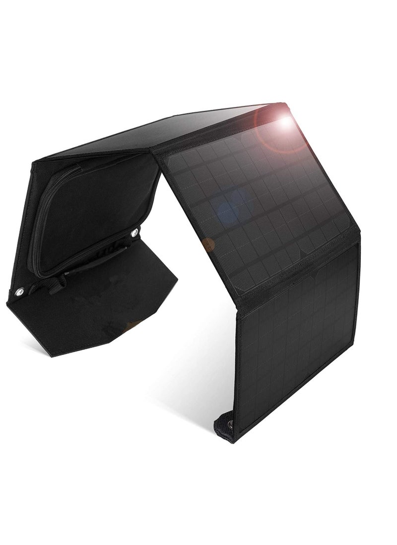 Generic - Portable Solar Charger for Camping - 21W Foldable Solar Panel Charger 2 USB Ports - Waterproof & Durable, Compatible with iPhone, iPad, Galaxy, LG, Nexus, Battery Packs, & All USB Devices - Image 1