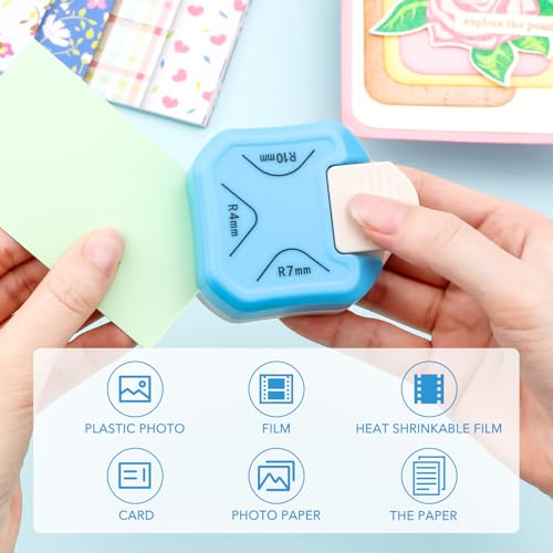 CYFUN Design 2 Pcs/Sets Mini Score Board & Corner Punch for Paper Craft, 6.4x8.5inch Multi-Purpose Scoring Board with Bone Folder for Crafting, Make Envelopes, Box, Cards, Precision Photos, and More - Image 3