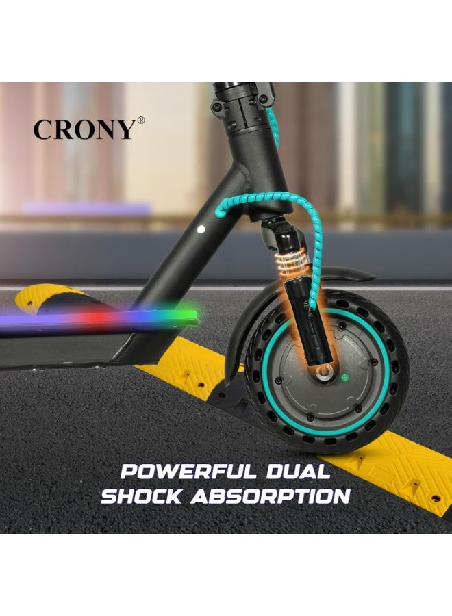 كروني سكوتر كهربائي M365، 7 ألوان، تعليق أمامي، سرعة عالية، أقصى سرعة 40 كم/ساعة، إطارات عسلية 8.5 بوصة، 36 فولت/7.8 أمبير/ساعة، فرامل قرص هيدروليكية خلفية، سكوتر كهربائي، سهل الطي، دراجة كهربائية محمولة للبالغين والأطفال، لوح تزلج بحمولة 120 كجم مع جرس، هيكل من الألومنيوم 21 كجم، أداة تنقل حضرية، تعليق واتصال بالتطبيق، أزرق - Image 4