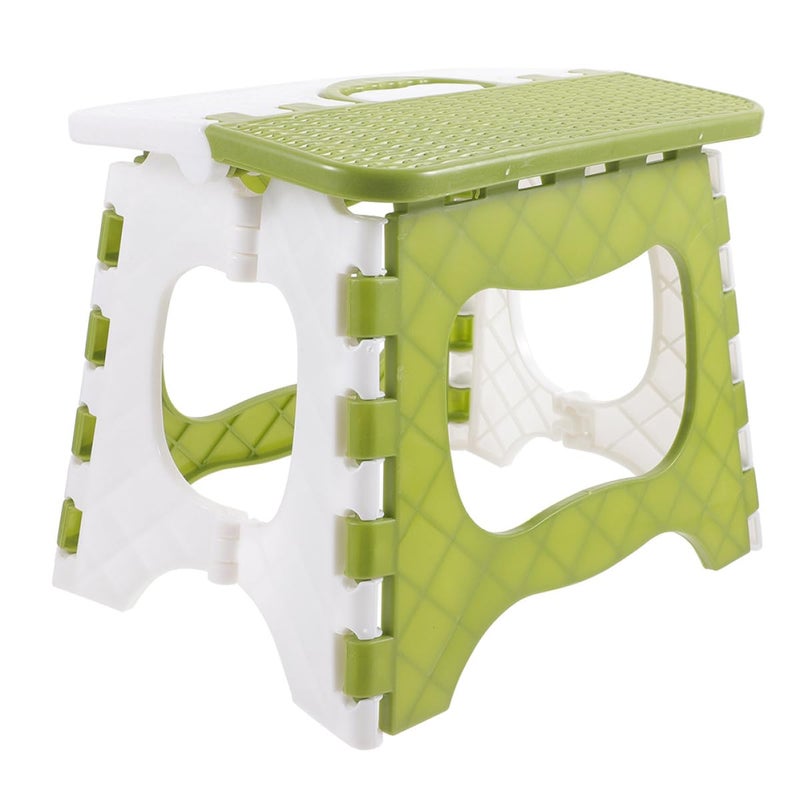 Medium Green Portable Folding Stool Thickened Plastic Camping Chair for Outdoor Fishing Hiking Travel Home - Image 2