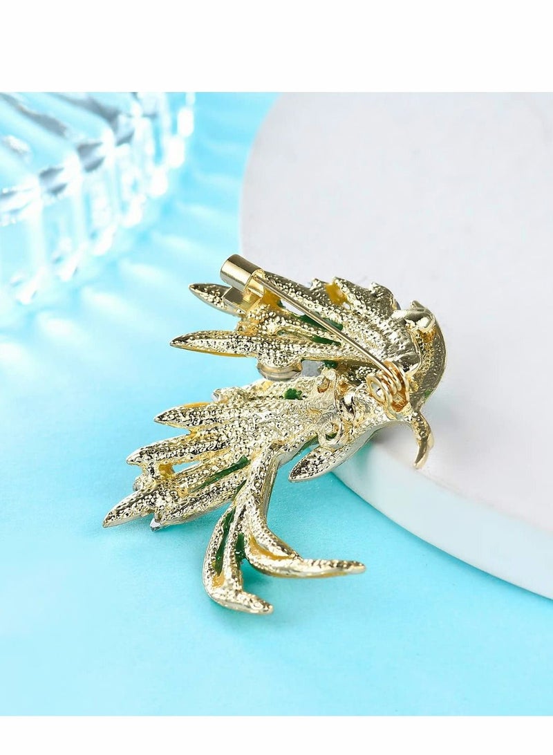 Excefore Brooch for Women, Phoenix Feather Pins Alloy Brooches Women-Blue - Image 5