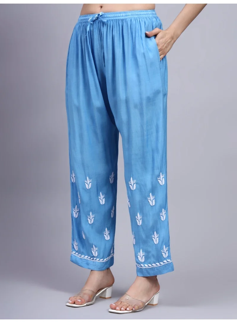 Alaya Denim Women Hand Embroidered Chikankari Muslin Kurta Set-AL4114KS for Women | Best Price UAE