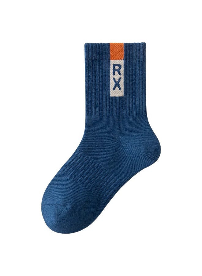 Yimian Children's Mid-calf Socks For Autumn And Winterfor Big Kids, Students, And Boys, 8 Pairs - Image 3