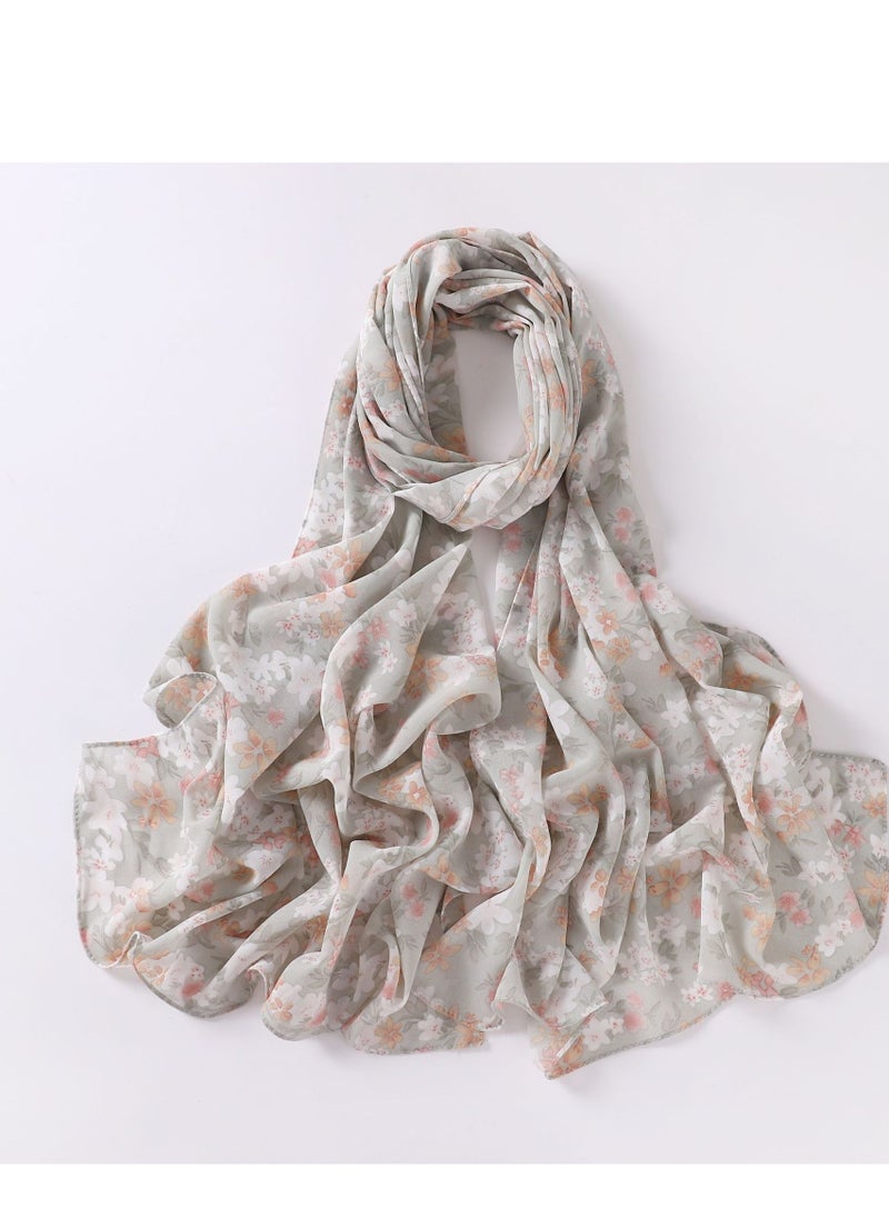 KUYING Pearl Chiffon Unique Craft Muslim Scarf  - Image 1