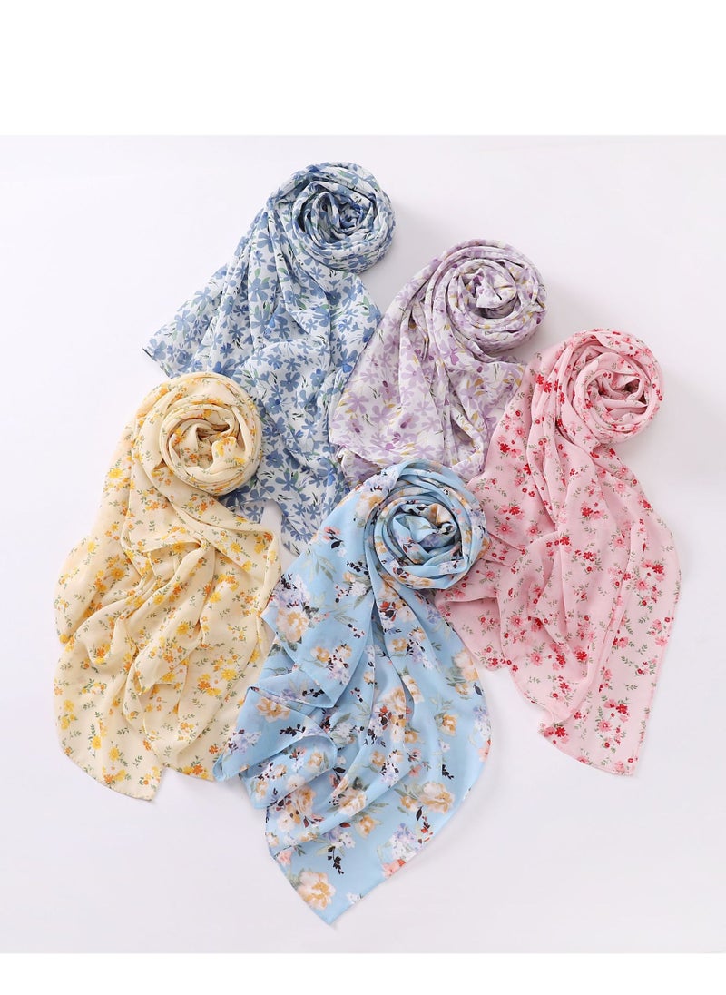 KUYING Pearl Chiffon Unique Craft Muslim Scarf  - Image 3