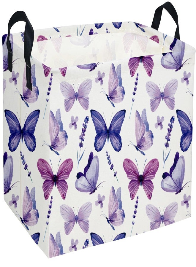 DDBASKET Rectangular Butterfly Baskets Girls Basket Kids Storage Bins Girls Storage Bin Organizer Box Room Decor for Home(Purple Butterfly) - Image 1
