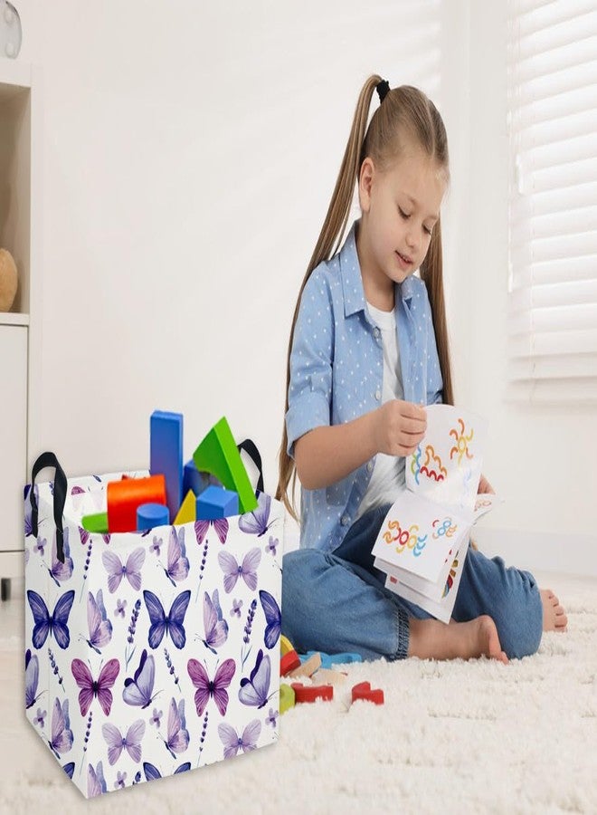 DDBASKET Rectangular Butterfly Baskets Girls Basket Kids Storage Bins Girls Storage Bin Organizer Box Room Decor for Home(Purple Butterfly) - Image 3