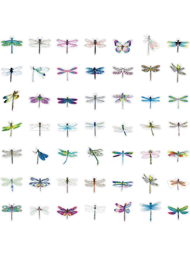 50 جهاز كمبيوتر شخصى ملصقات اليعسوب اليعسوب للماء الفينيل الشارات لزجاجات المياه الكمبيوتر المحمول الأمتعة كوب الهاتف المحمول الكمبيوتر سكيت الثلاجة خزانة الملابس الغيتار سيارة دراجة نارية ديكور - Image 2