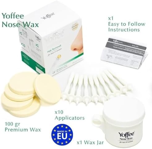 Yoffee Nose Wax Kit for Men and Women Natural Beeswax Aloe Vera Easy Nasal Hair Removal 10 Reusable Applicators Quick Painless Nostril Waxing for Nose Hair - Image 2