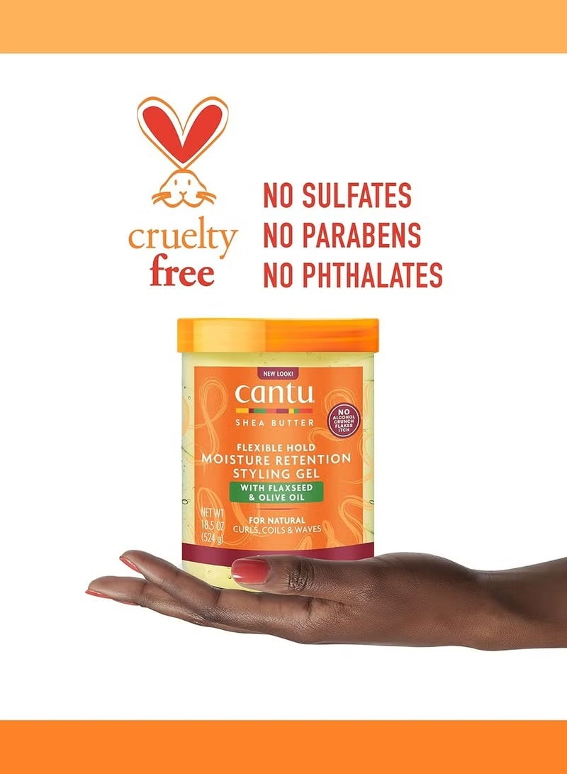 Cantu Moisture-Retaining Hair Styling Gel with Flaxseed and Olive Oil - 524g - Image 3