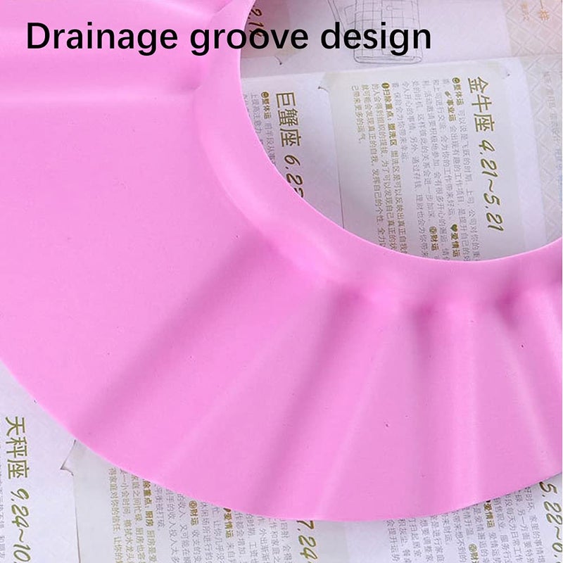 Aloces 3 Pieces Baby Shower Cap, Adjustable Soft Shower Hat for Kids Safe Shampoo Shower Bathing Protection Bath Cap Baby Hair Washing Aids (Pink, Blue, Yellow) - Image 3