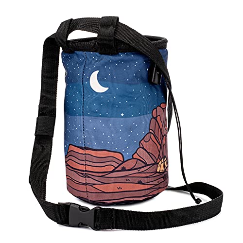 Oso Supply Co Climbing Chalk Bag for Adults and Kids Drawstring Closure Adjustable Waist Belt IndoorOutdoor Training Rock Climbing Bouldering Weightlifting Joshua Tree - Image 3