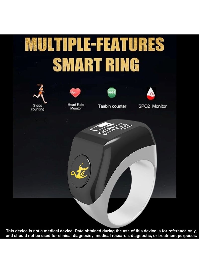 Generic Multifunctional Prayer Smart Ring, Lucky Ring, Tasbih Counter, Azan Alarm, Prayer Direction Guide, Digital Watch Ring, Tasbeeh Beads Ring, Electronic rosary, Forgiveness Ring, TBSoon Aladdin Treasure iQIBLA Zikr Ring  - Image 2