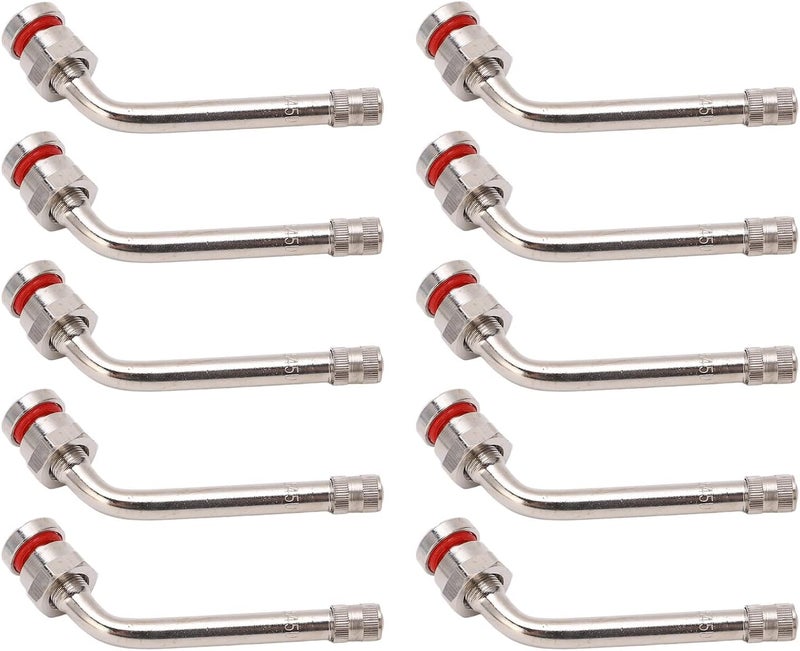 كلاراكو مشبك كلاركو TR545D في ساق صمام إطار نحاسي للشاحنات والحافلات مع انحناء 60 درجة، عجلات ألومنيوم ألكوا مقاس 22.5 و24.5، فتحة حافة 9.7 مم، حلقة فيتون O، 10 قطع، سيقان 60 درجة، 22.5 بوصة، 24.5 بوصة، 10 قطع - Image 1