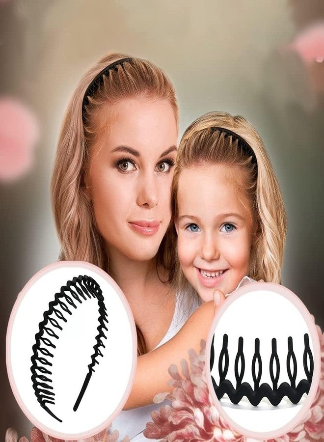 LAPOHI 8 PCS Non Slip Fashion Plastic Headbands with Teeth Skinny Hair Band Combs Hair Hoop Hair Accessory for Women Men Hair Decorations - Image 5