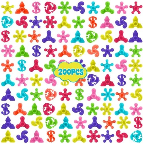 Riferg 200pcs BulkMini Finger Fidget Spinner Toys Stress Relief Sensory Toys for Kids Teens Adults Birthday Party Favors Gifts Christmas Stocking Classroom Prizes Supplies Valentines Day Gifts - Image 1