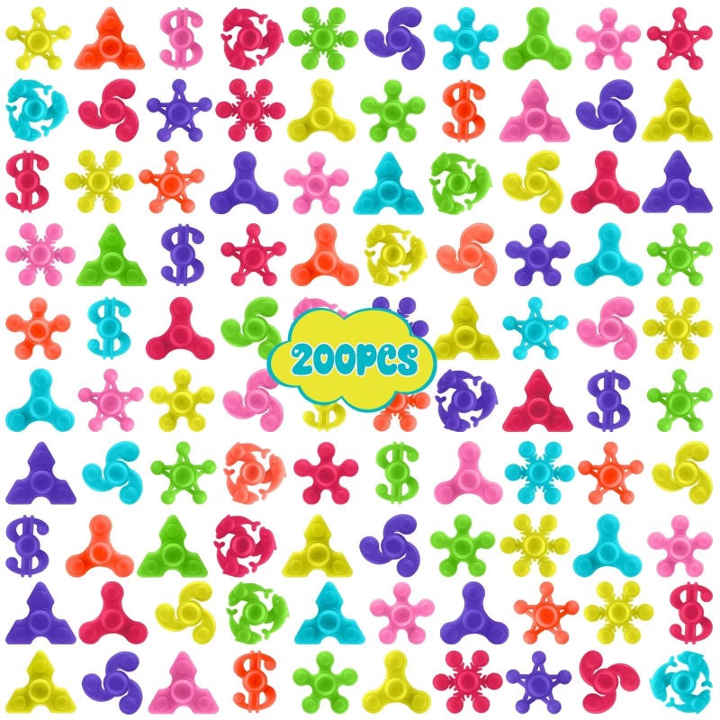 Riferg 200pcs BulkMini Finger Fidget Spinner Toys Stress Relief Sensory Toys for Kids Teens Adults Birthday Party Favors Gifts Christmas Stocking Classroom Prizes Supplies Valentines Day Gifts - Image 3