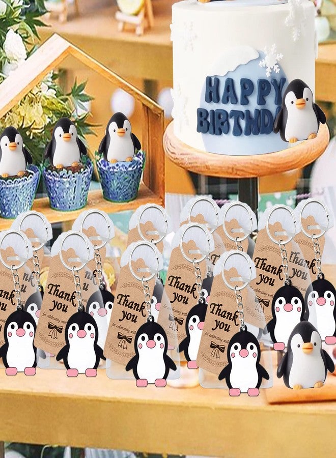 Elecrainbow 60 Pack Penguin Party Favors Include 20 Keychains,20 Thank You Tags and 20 Goodie Bags for Penguin Keychain Return Gift, Women Girls Birthday, Baby Shower, Goodie Bag Fillers - Image 5