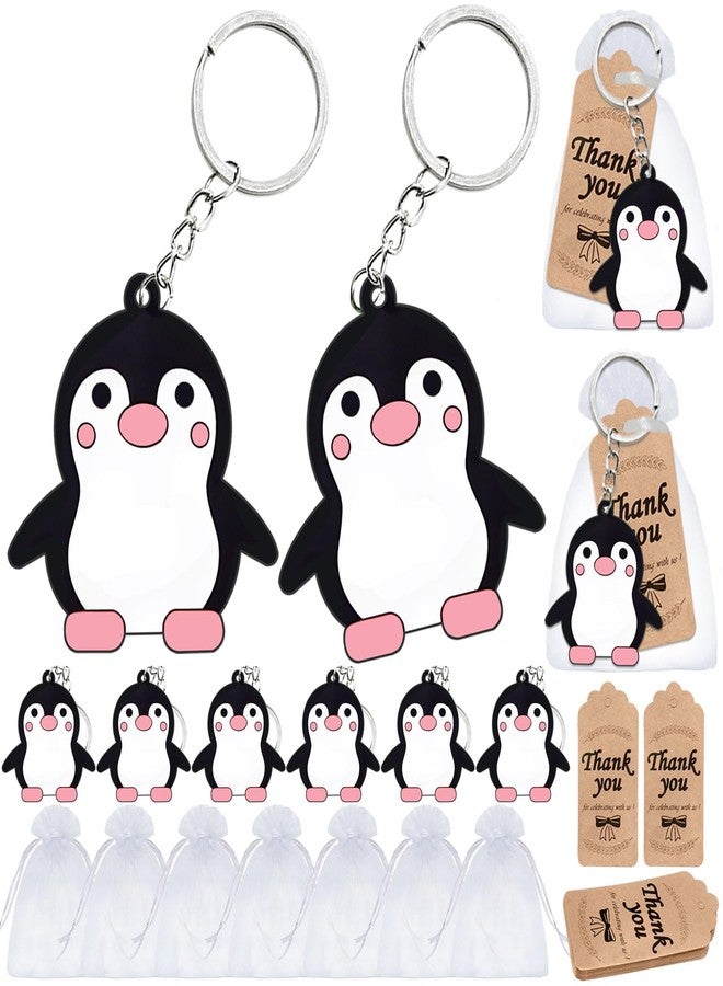Elecrainbow 60 Pack Penguin Party Favors Include 20 Keychains,20 Thank You Tags and 20 Goodie Bags for Penguin Keychain Return Gift, Women Girls Birthday, Baby Shower, Goodie Bag Fillers - Image 1