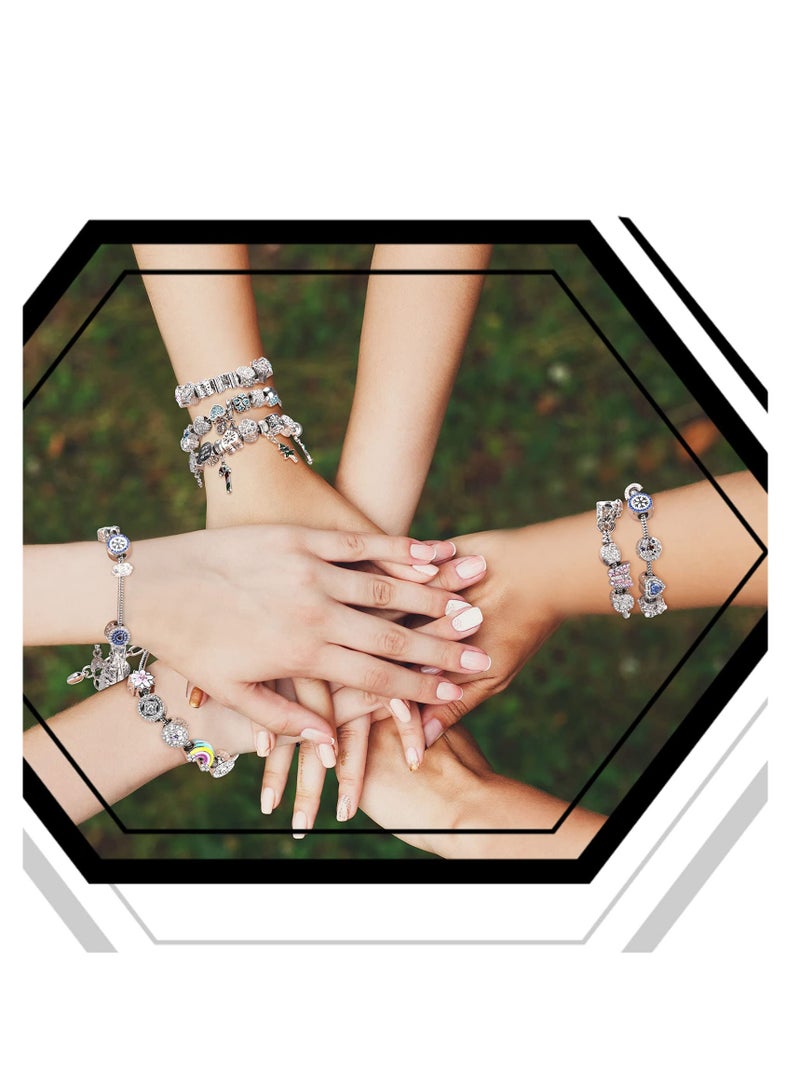 Excefore Adjustable Snake Charm Bracelet, for Jewelry Making Snake Chain, Bendable Chain Extender with Heart Lobster Clasp, for DIY, Valentine's, Women Girls Jewelry (Silver) - Image 4