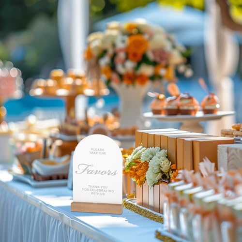 ORGANTEAM 4pc Wedding Sign Set - Acrylic Guest Book Signs with Wood Stand, 5x7" Cards & Rustic Wedding Decor - Image 4