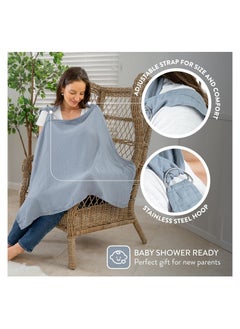 RATSAW Muslin Nursing Cover For Baby Breastfeeding Breathable Cover With Adjustable Strap Privacy Protection Cotton Cover  - Image 2