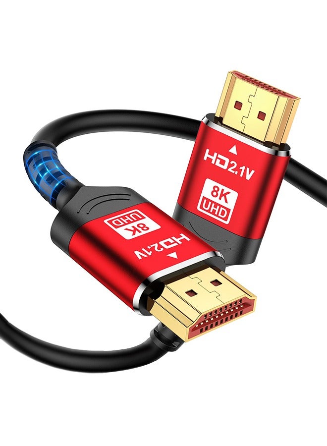 (5FT/1.5M) 8K 10K HDMI 2.1 Cable 48Gbps, Ultra High Speed HDMI Cable, HDMI Cord for Computer Monitors Projectors TV PS5 Xbox Switch (Red) - Image 1