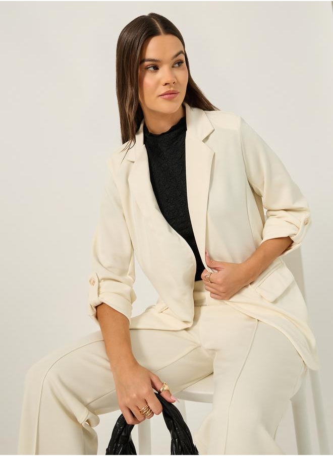 Styli - Solid Regular Fit Notch Label Neck Blazer - Image 1