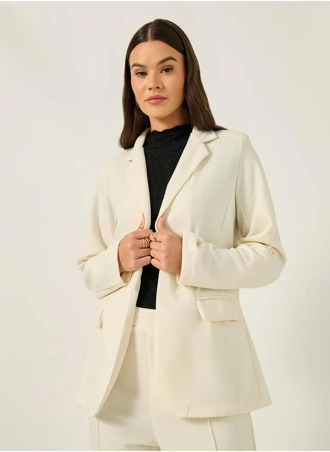 ستايلي Solid Regular Fit Notch Label Neck Blazer