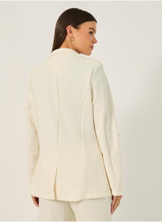 Styli - Solid Regular Fit Notch Label Neck Blazer - Image 1