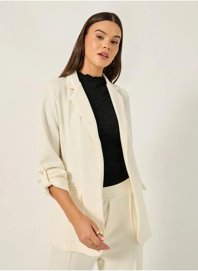 ستايلي Solid Regular Fit Notch Label Neck Blazer