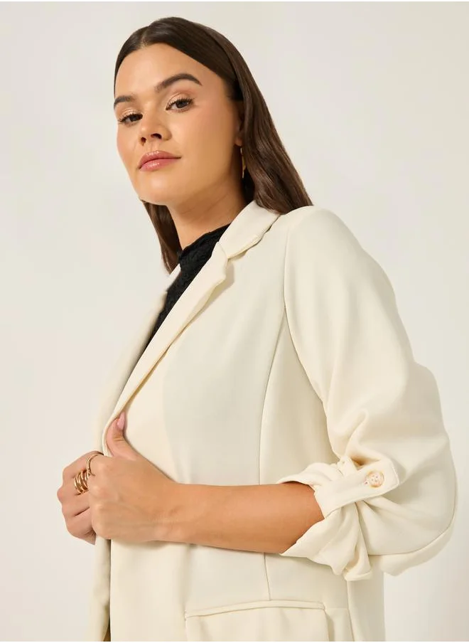 ستايلي Solid Regular Fit Notch Label Neck Blazer